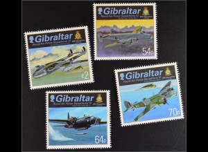 Gibraltar 2015 Michel Nr. 1693-96Royal Air Force Squadrons Flugzeuge Luftfahrt