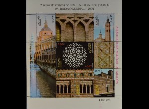 Spanien Spain 2002, Michel Nr. 3784-87, UNESCO-Welterbe, Königspalast, Kirchen
