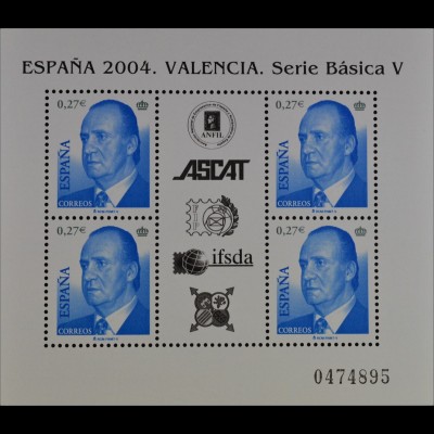 Spanien 2004, Block 140, Internat. Briefmarkenausstellung ESPAÑA '04 Valencia