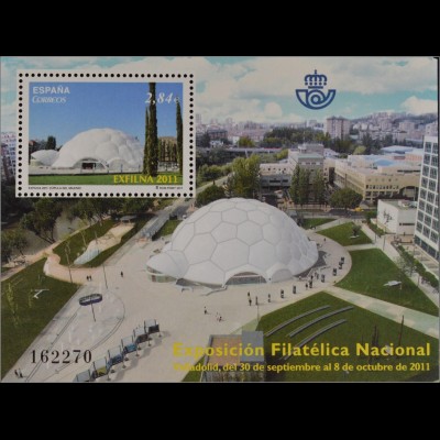 Spanien España 2011, Block 215, Briefmarkenausstellung EXFILNA '11, Valladolid