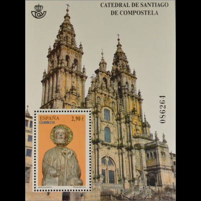 Spanien España 2012, Block 223, Kathedralen, Kathedrale von Santiago, Hl. Jakob