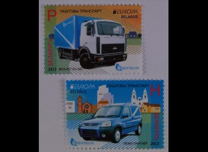 Weißrussland Belarus 2013 MiNr. 950-51 Europa Postfahrzeuge LKW MAZ