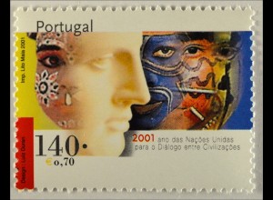 Portugal 2001, Michel Nr. 2539, Inter. Jahr Dialog d. Zivilisatzionen, Gesichter