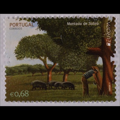 Portugal 2011 Mi.Nr. 3623 Europamarke Wald Korkschäler Korkeichenplantage