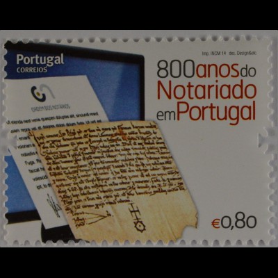 Portugal 2014, Michel Nr. 3908, 800 Jahre Notariatswesen in Portugal