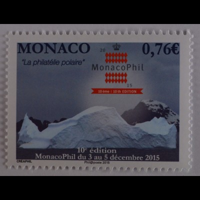 Monako Monaco 2015, Michel Nr. 3254, Monacophil, Briefmarkenausstellung