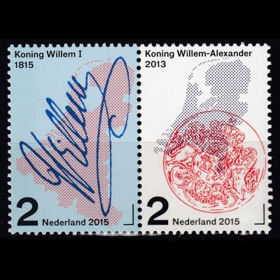 Niederlande Netherlands 2015, Michel Nr. 3330-31, 200 Jahre Königreich (III)
