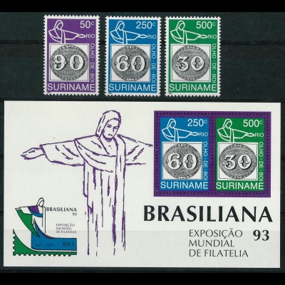 Surinam Michel Nr. 1450-52 und Block 60 1993