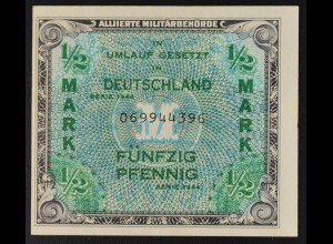 Militärbehörde, 1944, Besatzungsgeld, Wert 1/2 Mark, Ro. 200