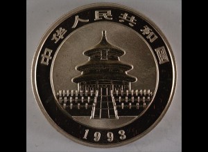 China Panda 5 Yuan Silber 1/2 Unze Jahrgang 1993 Ag 999/1000