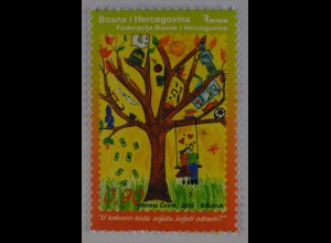 Bosnien Herzegowina 2015 Michel Nr. 674 Kindermarke Kinderbild Baum Herz