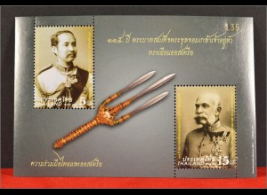 Thailand 2012, Block 297, 115. J.Staatsbesuch König Chulalongkorns in Österreich