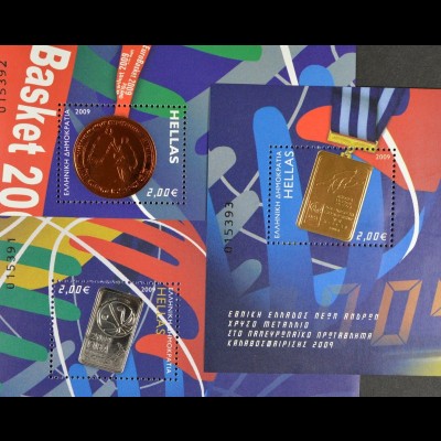 Griechenland 2009 Block Nr. 49 bis 51 Medaillengewinne