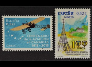 Spanien Spain España 2013 MiNr. 4786-87 100 Jahre Luftfahrt Sportvereine