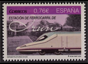 Spanien Spain 2014 MiNr. 4921 Zivile Infrastruktur Eisenbahnlinie Madrid Irún