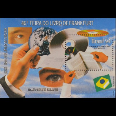 Brasilien Brasil 1994 Block 94 Frankfurter Buchmesse CD-ROM Buch Bildplatte