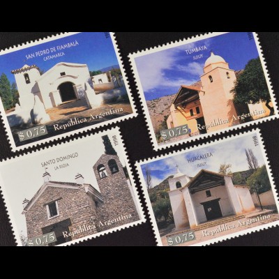 Argentinien 1998 Michel Nr. 2407-10 Historische Kapellen