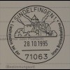 Sonderblatt der Sonderpostkarte Briefmarkenbörse Sindelfingen 1995 Zeppelin