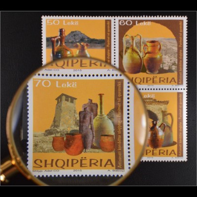 Albanien 2015 Michel Nr. 3507-10 Handwerkskunst Töpferei Vasen