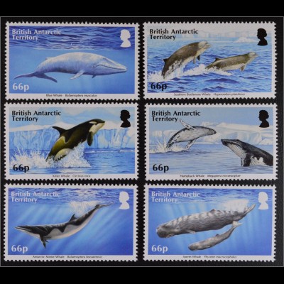 Britische Antarktis BAT 2015 Michel Nr. 691-96 Wale Meerestiere Fauna