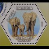 Namibia 2015 Neuheit Briefmarkenausstellung Hong Kong Nashorn und Elefant Block