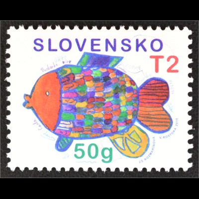 Slowakei Slovakia 2015 MiNr. 777 Weihnachten mit buntem Fischmotiv