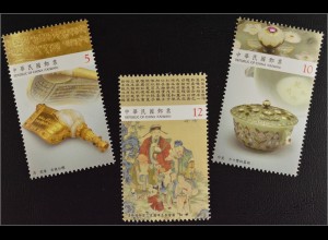 Taiwan Formosa 2015 Michel Nr. 4036-38 Palastmuseum Stable Wind Pearl