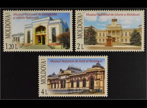 Moldawien Moldova 2014 Michel Nr. 866-68 Museen Nationalmuseum Kunstmuseum