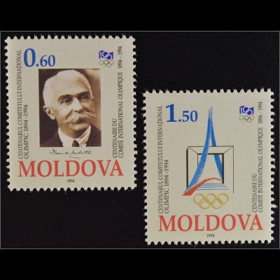 Moldawien Moldova 1994 Michel Nr. 126-27 100 Jahre Int. Olympisches Komitee 