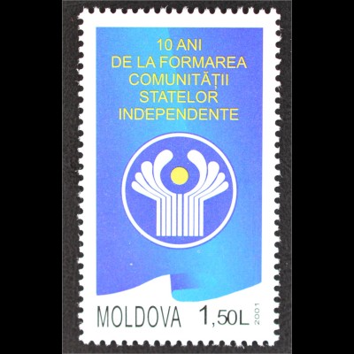 Moldawien 2001 Michel Nr. 420 10 Jahre Gemeinschaft Unabhängigkeit