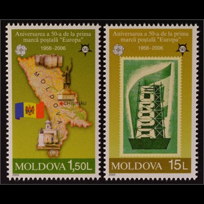 Moldawien Moldova 2005 Michel Nr. 517-18 50 Jahre Europamarken Europa
