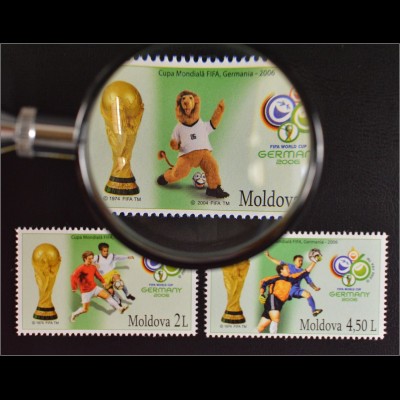 Moldawien Moldova 2006 Michel Nr. 552-54 Fußballweltmeisterschaft Deutschland