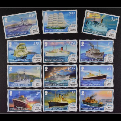 Tristan da Cunha 2015 Nr. 1220-21 Postschiffe Schiffsverkehr Freimarkenserie