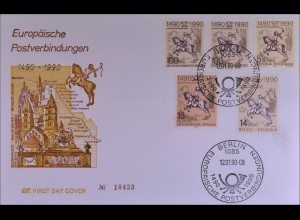 BRD 1445 Berlin DDR Österreich Belgien FDC Gemeinschatsausgabe Joint Issue 1990
