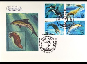 Sowjetunion 6130-33 FDC Meeressäugetiere Gemeinschatsausgabe Joint Issue 1990