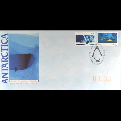 Australien Nr. 1215-16 Antarktis FDC Gemeinschatsausgabe Joint Issue 1990
