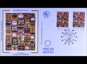 Frankreich Europarat Dienst MiNr. 51-52 FDC Hundertwasser Joint Issue 1994