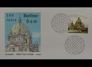 Bund BRD Ersttagsbrief FDC Michel Nr. 2445 100 Jahre Berliner Dom