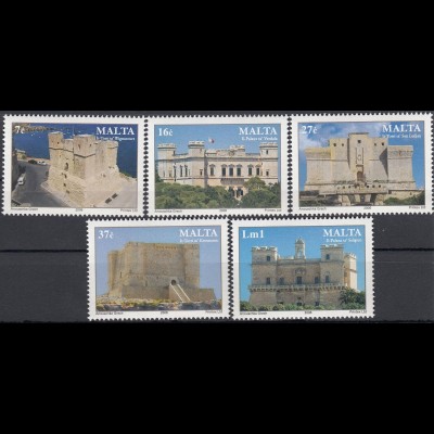 Malta 2006 Michel Nr. 1472-76 Paläste und Türme Wignacourt Turm