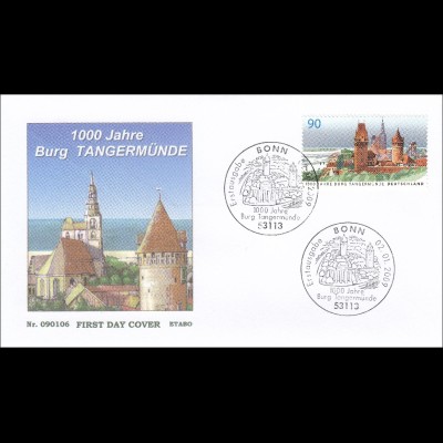 Bund BRD Ersttagsbrief FDC Michel Nr. 2712 1000 Jahre Burg Tangermünde