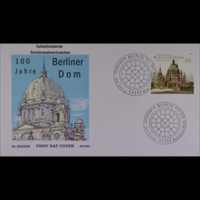 Bund BRD Ersttagsbrief 2005 FDC Michel Nr. 2446 100 Jahre Berliner Dom