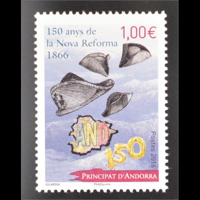 Andorra französisch 2016 Michel Nr. 802 150. Jahrestag neuer Reformen