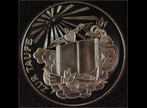 Tauftaler mit Etui Medaille zur Taufe in Silber Geschenk Taufpatin Taufpate