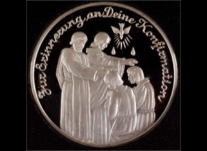 Konfirmation Medaille in Silber inklusive Etui geeignet als Geschenk