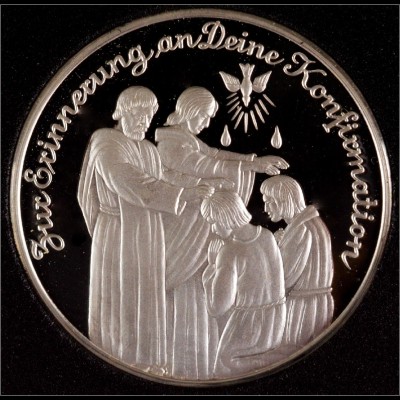 Konfirmation Medaille in Silber inklusive Etui geeignet als Geschenk