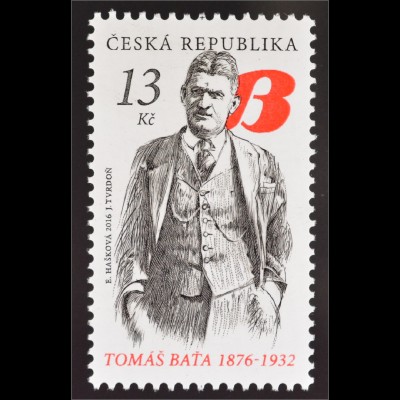 Tschechische Republik 2016 Michel Nr. 876 Tomáš Baťa 1876-1932 Schuhfabrikant 