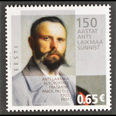 Estland Estonia 2016 Michel Nr. 860 150. Geburtstag von Ants Laikmaa Maler Kunst