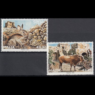 Malta 2011 Michel Nr. 1822-23 **, Wild- und Haustiere; SEPAC: Tiere, Hausrind