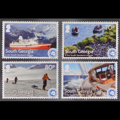 Süd Georgien Südl. Sandwichinseln 2016 Nr. 674-77 25. Jahrestag IAATO Schiffe