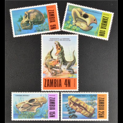 Zambia Sambia 1973 Michel Nr. 97-101 Prähistorische Funde aus dem Luangwa Tal